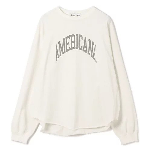 【アメリカーナ/Americana】のUSED加工 L/S T インテリア・キッズ・メンズ・レディースファッション・服の通販 founy(ファニー) 　ファッション　Fashion　レディースファッション　Ladies' Fashion Online　カットオフ　Cut Off　プリント　Print　洗える　Washable　ホワイト|ID: prp329100004593107 ipo3291000000032612400