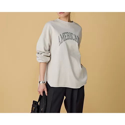 【アメリカーナ/Americana】のUSED加工 L/S T インテリア・キッズ・メンズ・レディースファッション・服の通販 founy(ファニー) 　ファッション　Fashion　レディースファッション　Fashion for Women　カットオフ　Cut-Off Design　プリント　Print, Printed Pattern　洗える　Machine Washable　グレージュ|ID: prp329100004593107 ipo3291000000035607344