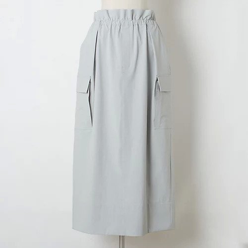【トゥエルブクローゼット/12closet】の【洗える】透けにくいカーゴスカート インテリア・キッズ・メンズ・レディースファッション・服の通販 founy(ファニー) 　ファッション　Fashion　レディースファッション　Ladies' Fashion Online　スカート　Skirt　シャーリング　Shirring　ストレッチ　Stretch　ポケット　Pocket　吸水　Water Absorption　洗える　Washable　ライトグレー|ID: prp329100004593118 ipo3291000000032612457