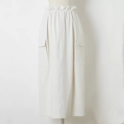 【トゥエルブクローゼット/12closet】の【洗える】透けにくいカーゴスカート インテリア・キッズ・メンズ・レディースファッション・服の通販 founy(ファニー) 　ファッション　Fashion　レディースファッション　Ladies' Fashion Online　スカート　Skirt　シャーリング　Shirring　ストレッチ　Stretch　ポケット　Pocket　吸水　Water Absorption　洗える　Washable　アイボリー|ID: prp329100004593118 ipo3291000000032612458