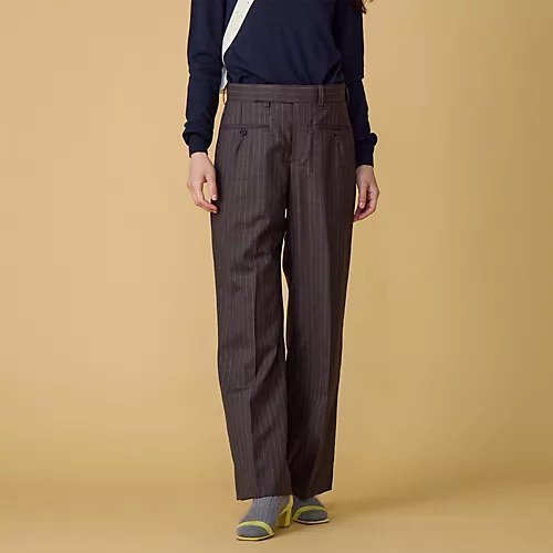 【ジェーンスミス/JANE SMITH】のSTRIPE WOOL TROPICAL BACK FRONT SLACKS インテリア・キッズ・メンズ・レディースファッション・服の通販 founy(ファニー) https://founy.com/ ファッション Fashion レディースファッション Fashion for Women ストレート Straight, Straight Cut スラックス Slacks, Dress Pants スーツ Suit, Formalwear センター Center, Center Line フロント Front, Front Design ポケット Pocket, Pocket Detail |ID: prp329100004593122 ipo3291000000032612474