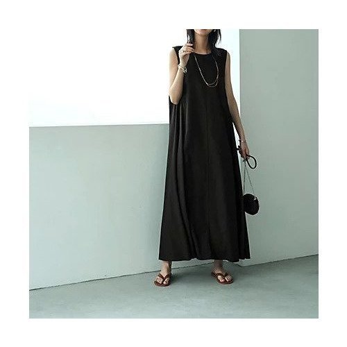 【スタイルデリ/STYLE DELI】の【Psize】マキシ丈タックフレアワンピース 人気、トレンドファッション・服の通販 founy(ファニー) 　ファッション　Fashion　レディースファッション　Ladies' Fashion Online　ワンピース　Dress　くるぶし　Ankle　カーディガン　Cardigan　キャップ　Cap　切替　Switching　シンプル　Simple　ジャケット　Jacket　スタイリッシュ　Stylish　スニーカー　Sneakers　スマート　Smart　スリット　Slit　スーツ　Suit　ドレープ　Drape　定番　Standard　ノースリーブ　No Sleeve　フォルム　Form　フレア　Flare　フロント　Front　ペチコート　Petticoat　ポケット　Pocket　マキシ　Maxi　夏　Summer　other-2|ID: prp329100004593136 ipo3291000000032612562