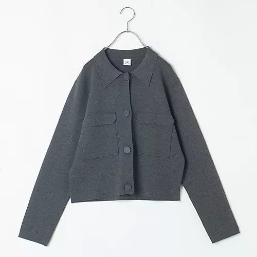 【トゥエルブクローゼット/12closet】の【福田麻琴さんコラボ】【洗える】ミラノリブニットジャケット インテリア・キッズ・メンズ・レディースファッション・服の通販 founy(ファニー) 　ファッションモデル・俳優・女優　Models　女性　Women　福田麻琴　Fukuda Makoto　ファッション　Fashion　レディースファッション　Ladies' Fashion Online　アウター　Coat Outerwear　ジャケット　Jackets　カーディガン　Cardigan　コラボ　Collaboration　サテン　Satin　ジャケット　Jacket　ミラノリブ　Milan Ribs　エレガント 上品　Elegant　洗える　Washable　グレー|ID: prp329100004593217 ipo3291000000032612953