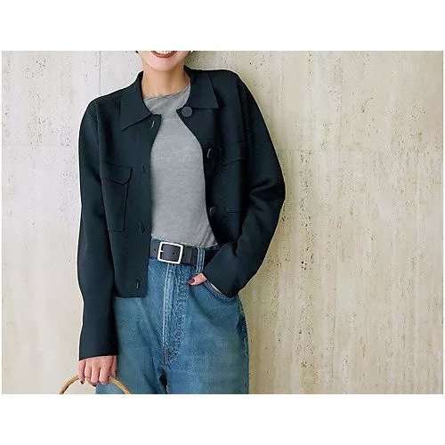 【トゥエルブクローゼット/12closet】の【福田麻琴さんコラボ】【洗える】ミラノリブニットジャケット 人気、トレンドファッション・服の通販 founy(ファニー) 　ファッションモデル・俳優・女優　Models　女性　Women　福田麻琴　Fukuda Makoto　ファッション　Fashion　レディースファッション　Fashion for Women　アウター　Coat / Outerwear Collection　レディースジャケット・軽アウター　Jackets　クラシカル　Classical, Vintage-Inspired　コラボ　Collaboration, Collab　サテン　Satin, Glossy Fabric　ジャケット　Jacket, Outerwear　フロント　Front, Front Design　洗える　Machine Washable　other-3|ID: prp329100004593217 ipo3291000000034091440