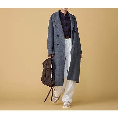 【ル グラジック/LE GLAZIK】のREVER DOUBLE-BREASTED COAT 人気、トレンドファッション・服の通販 founy(ファニー) 　ファッション　Fashion　レディースファッション　Ladies' Fashion Online　アウター　Coat Outerwear　コート　Coats　インナー　Inner　エレガント 上品　Elegant　ショルダー　Shoulder　ストレート　Straight　ダウン　Down　ドロップ　Drop　パーカー　Hoodie　other-2|ID: prp329100004593236 ipo3291000000032613045