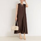 【ノーリーズ/NOLLEY'S】のウォッシャブルフィブリルサテンノースリシャツワンピース ブラウン|ID: prp329100004593609 ipo3291000000032618051
