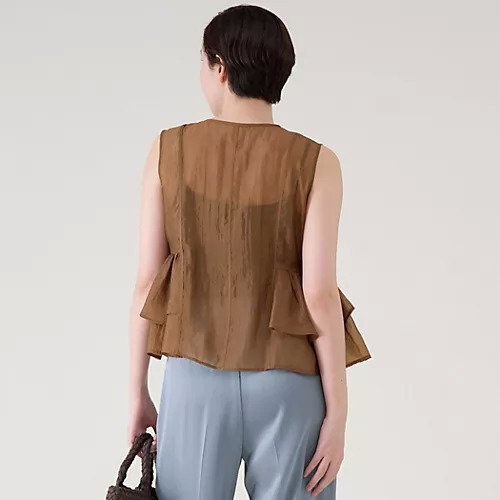 【マルティニーク/martinique】のティアードノースリーブブラウス 人気、トレンドファッション・服の通販 founy(ファニー) 　ファッション　Fashion　レディースファッション　Fashion for Women　トップス・カットソー　Cut & Sew Tops　キャミソール&ノースリーブ　Camisoles & Sleeveless Tops　シャツ・ブラウス・オフィスカジュアル　Elegant Blouses & Button-Ups　おすすめ　Recommended / Our Picks　キャミソール　Camisole, Spaghetti Strap Top　シルク　Silk, 100% Silk　タンク　Tank Top, Sleeveless Top　ティアード　Tiered, Tiered Style　デニム　Denim, Jeans Material　夏　Summer　other-3|ID: prp329100004594153 ipo3291000000032630496