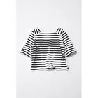 【トゥエルブクローゼット/12closet】の【コラボ】【洗える】スクエア2WAYボーダー6分袖T オフホワイト×ネイビーボーダー|ID: prp329100004594156 ipo3291000000032630506