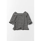 【トゥエルブクローゼット/12closet】の【コラボ】【洗える】スクエア2WAYボーダー6分袖T ブラック×オフホワイトボーダー|ID: prp329100004594156 ipo3291000000032630508