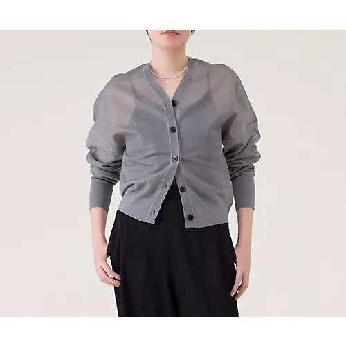 【マルティニーク/martinique】のシアーカーディガン インテリア・キッズ・メンズ・レディースファッション・服の通販 founy(ファニー) 　ファッション　Fashion　レディースファッション　Ladies' Fashion Online　トップス・カットソー　Tops/Tshirt　カーディガン　Cardigans　おすすめ　Recommend　ミラノリブ　Milan Ribs　シルバー|ID: prp329100004594233 ipo3291000000032631584