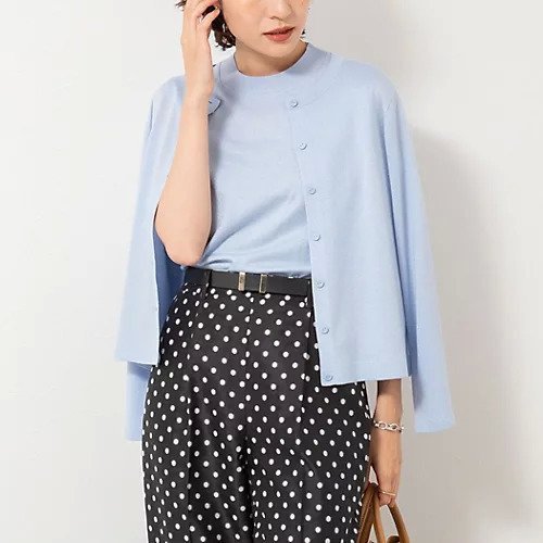 【ノーリーズソフィー/NOLLEY'S sophi】の《アンサンブル対応》《手洗い可能》W混ラメクルーネックカーディガン インテリア・キッズ・メンズ・レディースファッション・服の通販 founy(ファニー) 　ファッション　Fashion　レディースファッション　Ladies' Fashion Online　トップス・カットソー　Tops/Tshirt　カーディガン　Cardigans　アンサンブル　Knit Ensemble　2025年　2025　2025-2026秋冬・A/W　Aw/Autumn/Winter/Fw/Fall/2025-2026　アンサンブル　Ensemble　コンパクト　Compact　ノースリーブ　No Sleeve　エレガント 上品　Elegant　人気　Popularity　サックス|ID: prp329100004594234 ipo3291000000032631600