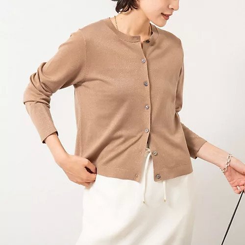 【ノーリーズソフィー/NOLLEY'S sophi】の《アンサンブル対応》《手洗い可能》W混ラメクルーネックカーディガン インテリア・キッズ・メンズ・レディースファッション・服の通販 founy(ファニー) 　ファッション　Fashion　レディースファッション　Ladies' Fashion Online　トップス・カットソー　Tops/Tshirt　カーディガン　Cardigans　アンサンブル　Knit Ensemble　2025年　2025　2025-2026秋冬・A/W　Aw/Autumn/Winter/Fw/Fall/2025-2026　アンサンブル　Ensemble　コンパクト　Compact　ノースリーブ　No Sleeve　エレガント 上品　Elegant　人気　Popularity　キャメル|ID: prp329100004594234 ipo3291000000032631602