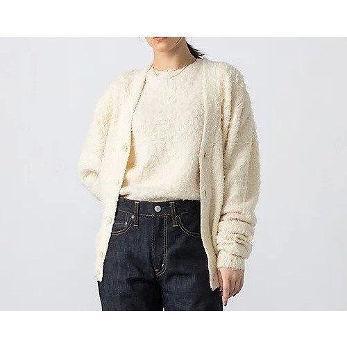【スローン/SLOANE】の8G天竺 へアリーコットン Vネックカーディガン インテリア・キッズ・メンズ・レディースファッション・服の通販 founy(ファニー) 　ファッション　Fashion　レディースファッション　Ladies' Fashion Online　トップス・カットソー　Tops/Tshirt　カーディガン　Cardigans　Vネック　V-Neck　カーディガン　Cardigan　スーピマ　Supima　ベーシック　Basic　ループ　Loop　アイボリー|ID: prp329100004594235 ipo3291000000032631624