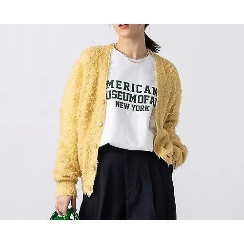 【スローン/SLOANE】の8G天竺 へアリーコットン Vネックカーディガン インテリア・キッズ・メンズ・レディースファッション・服の通販 founy(ファニー) 　ファッション　Fashion　レディースファッション　Ladies' Fashion Online　トップス・カットソー　Tops/Tshirt　カーディガン　Cardigans　Vネック　V-Neck　カーディガン　Cardigan　スーピマ　Supima　ベーシック　Basic　ループ　Loop　イエロー|ID: prp329100004594235 ipo3291000000032631625