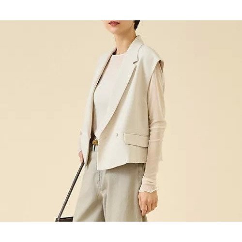【マルティニーク/martinique】のラペルドダブルジレ(セットアップ可) 人気、トレンドファッション・服の通販 founy(ファニー) 　ファッション　Fashion　レディースファッション　Ladies' Fashion Online　アウター　Coat Outerwear　トップス・カットソー　Tops/Tshirt　ベスト/ジレ　Gilets/Vests　おすすめ　Recommend　クラシック　Classic　ジョーゼット　Georgette　セットアップ　Set Up　ダブル　Double　バランス　Balance　ベスト　Vest　other-2|ID: prp329100004594238 ipo3291000000032631871