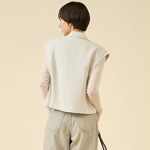 【マルティニーク/martinique】のラペルドダブルジレ(セットアップ可) 人気、トレンドファッション・服の通販 founy(ファニー) 　ファッション　Fashion　レディースファッション　Ladies' Fashion Online　アウター　Coat Outerwear　トップス・カットソー　Tops/Tshirt　ベスト/ジレ　Gilets/Vests　おすすめ　Recommend　クラシック　Classic　ジョーゼット　Georgette　セットアップ　Set Up　ダブル　Double　バランス　Balance　ベスト　Vest　other-3|ID: prp329100004594238 ipo3291000000032631872