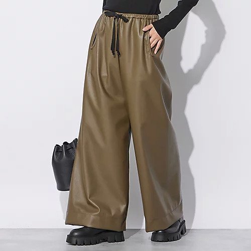 【コグ ザビッグスモーク/COGTHEBIGSMOKE】のALISON TROUSERS インテリア・キッズ・メンズ・レディースファッション・服の通販 founy(ファニー) 　ファッション　Fashion　レディースファッション　Ladies' Fashion Online　なめらか　Smooth　カットソー　Cut And Sew　ドローストリング　Drawstring　ビッグ　Big　リラックス　Relax　エレガント 上品　Elegant　ダークオリーブ|ID: prp329100004594256 ipo3291000000032632638