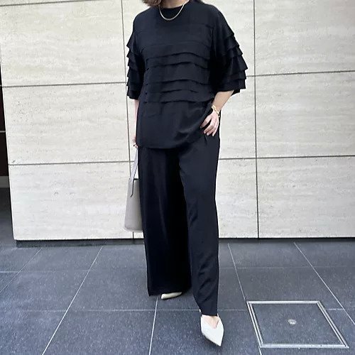 【ドメル/DOMELLE】のイージーワイドパンツ 人気、トレンドファッション・服の通販 founy(ファニー) 　ファッション　Fashion　レディースファッション　Ladies' Fashion Online　パンツ　Pants　エレガント 上品　Elegant　スリット　Slit　ドレープ　Drape　フロント　Front　ワイド　Wide　other-2|ID: prp329100004594257 ipo3291000000032632703