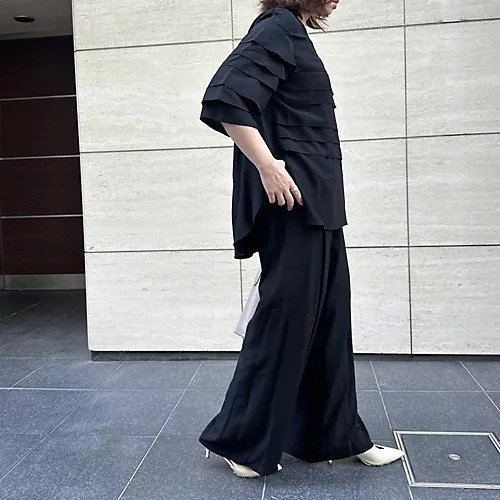 【ドメル/DOMELLE】のイージーワイドパンツ 人気、トレンドファッション・服の通販 founy(ファニー) 　ファッション　Fashion　レディースファッション　Ladies' Fashion Online　パンツ　Pants　エレガント 上品　Elegant　スリット　Slit　ドレープ　Drape　フロント　Front　ワイド　Wide　other-3|ID: prp329100004594257 ipo3291000000032632704