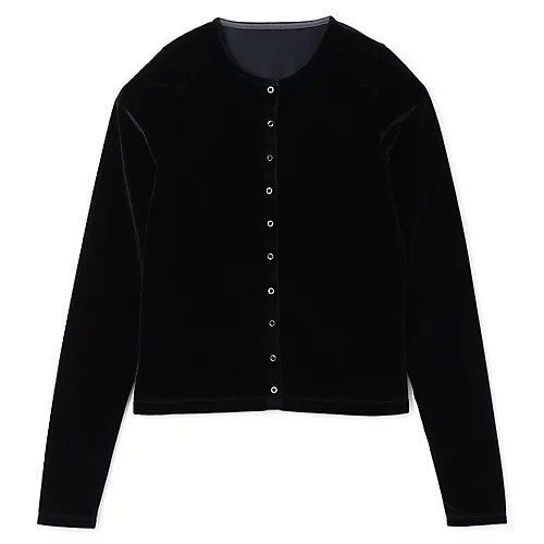 【ジュンミカミ/JUN MIKAMI】のベルベットCD インテリア・キッズ・メンズ・レディースファッション・服の通販 founy(ファニー) 　ファッション　Fashion　レディースファッション　Fashion for Women　トップス・カットソー　Cut & Sew Tops　2025年　2025　2025-2026秋冬・A/W　Autumn/Winter 2025–26 AW25–26　カーディガン　Cardigan, Knitwear　バランス　Balance, Style Balance　ベルベット　Velvet, Velvety　洗える　Machine Washable　ブラック|ID: prp329100004594277 ipo3291000000034365570