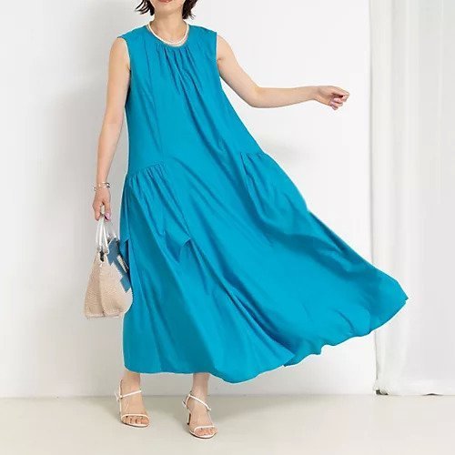 【ノーリーズ/NOLLEY'S】のノースリーブタックワンピース インテリア・キッズ・メンズ・レディースファッション・服の通販 founy(ファニー) 　ファッション　Fashion　レディースファッション　Fashion for Women　ワンピース　Dresses　2025年　2025　2025-2026秋冬・A/W　Autumn/Winter 2025–26 AW25–26　カーディガン　Cardigan, Knitwear　ギャザー　Gathered, Ruffled　ジャケット　Jacket, Outerwear　ノースリーブ　Sleeveless, No-Sleeve　旅行　Travel　ライトブルー|ID: prp329100004594290 ipo3291000000032633868