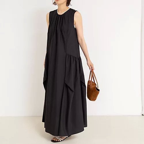 【ノーリーズ/NOLLEY'S】のノースリーブタックワンピース インテリア・キッズ・メンズ・レディースファッション・服の通販 founy(ファニー) 　ファッション　Fashion　レディースファッション　Fashion for Women　ワンピース　Dresses　2025年　2025　2025-2026秋冬・A/W　Autumn/Winter 2025–26 AW25–26　カーディガン　Cardigan, Knitwear　ギャザー　Gathered, Ruffled　ジャケット　Jacket, Outerwear　ノースリーブ　Sleeveless, No-Sleeve　旅行　Travel　ブラック|ID: prp329100004594290 ipo3291000000032633869