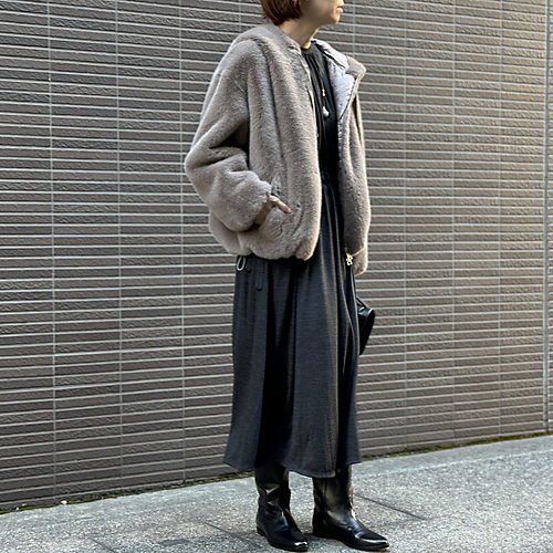 【ルームエイトブラック/Room no 8 BLACK】のウールジャージーギャザードレス 人気、トレンドファッション・服の通販 founy(ファニー) 　ファッション　Fashion　レディースファッション　Ladies' Fashion Online　ワンピース　Dress　ドレス　Party Dresses　エレガント 上品　Elegant　カットソー　Cut And Sew　ドローコード　Draw Cord　other-2|ID: prp329100004594297 ipo3291000000032634137