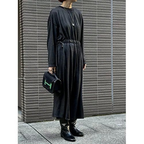 【ルームエイトブラック/Room no 8 BLACK】のウールジャージーギャザードレス 人気、トレンドファッション・服の通販 founy(ファニー) 　ファッション　Fashion　レディースファッション　Ladies' Fashion Online　ワンピース　Dress　ドレス　Party Dresses　エレガント 上品　Elegant　カットソー　Cut And Sew　ドローコード　Draw Cord　other-3|ID: prp329100004594297 ipo3291000000032634138