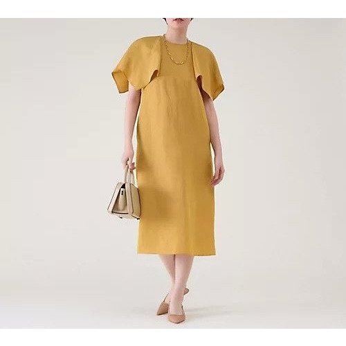 【マルティニーク/martinique】のトリアセリネンワンピース インテリア・キッズ・メンズ・レディースファッション・服の通販 founy(ファニー) 　ファッション　Fashion　レディースファッション　Ladies' Fashion Online　ワンピース　Dress　おすすめ　Recommend　なめらか　Smooth　サンダル　Sandals　ノースリーブ　No Sleeve　ラグジュアリー　Luxury　リネン　Linen　ロング　Long　エレガント 上品　Elegant　夏　Summer　マスタード|ID: prp329100004594301 ipo3291000000032634252