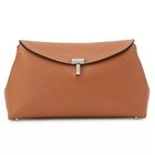 【トーテム/TOTEME】のT-Lock grained-leather clutch TAN|ID: prp329100004594323 ipo3291000000032635109