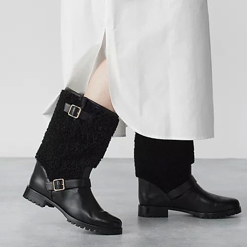 【ネブローニ/NEBULONI E】のボアミドルブーツ インテリア・キッズ・メンズ・レディースファッション・服の通販 founy(ファニー) 　ファッション　Fashion　レディースファッション　Ladies' Fashion Online　フェミニン　Feminine　ムートン　Mouton　メンズ　Mens　ブラック|ID: prp329100004594348 ipo3291000000032636013