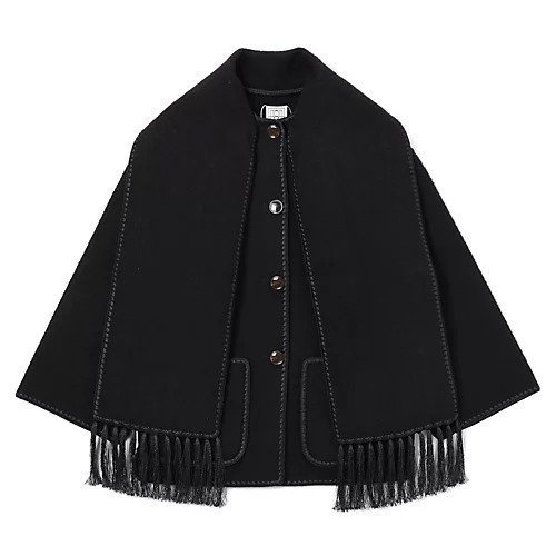 【トーテム/TOTEME】のEmbroidered scarf jacket インテリア・キッズ・メンズ・レディースファッション・服の通販 founy(ファニー) 　ファッション　Fashion　レディースファッション　Ladies' Fashion Online　アウター　Coat Outerwear　ジャケット　Jackets　2025年　2025　2025-2026秋冬・A/W　Aw/Autumn/Winter/Fw/Fall/2025-2026　ジャケット　Jacket　ボックス　Box　マフラー　Scarf　メルトン　Melton　BLACK|ID: prp329100004594482 ipo3291000000032638723