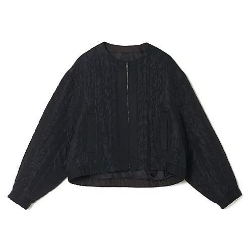 【ドメル/DOMELLE】のキルトジャカードブルゾン インテリア・キッズ・メンズ・レディースファッション・服の通販 founy(ファニー) 　ファッション　Fashion　レディースファッション　Fashion for Women　アウター　Coat / Outerwear Collection　ブルゾンジャケット・スポーティアウター　Blouson Jackets　クラシック　Classic, Timeless Style　シャーリング　Shirring, Ruched　ジャカード／ジャガード　Jacquard, Woven Pattern　フォルム　Silhouette, Form　フロント　Front, Front Design　ポケット　Pocket, Pocket Detail　ダークネイビー|ID: prp329100004594490 ipo3291000000034942753