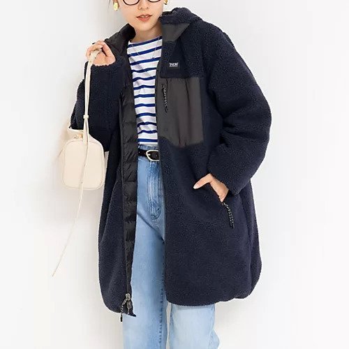 【ノーリーズ/NOLLEY'S】の【WEB限定】【TAION/タイオン】別注ボア ダウンフードコート(リバーシブル) インテリア・キッズ・メンズ・レディースファッション・服の通販 founy(ファニー) 　ファッション　Fashion　レディースファッション　Ladies' Fashion Online　アウター　Coat Outerwear　コート　Coats　2025年　2025　2025-2026秋冬・A/W　Aw/Autumn/Winter/Fw/Fall/2025-2026　キルティング　Quilting　ダウン　Down　ダブル　Double　ポケット　Pocket　リバーシブル　Reversible　ロング　Long　人気　Popularity　別注　Special Order　定番　Standard　ネイビー|ID: prp329100004594499 ipo3291000000032639137
