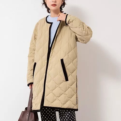 【ノーリーズ/NOLLEY'S】の【TAION LIMONTA】別注ベロアパイピングロングダウン インテリア・キッズ・メンズ・レディースファッション・服の通販 founy(ファニー) 　ファッション　Fashion　レディースファッション　Ladies' Fashion Online　トップス・カットソー　Tops/Tshirt　ベロア　Velour　イタリア　Italy　インナー　Inner　軽量　Lightweight　スペシャル　Special　タフタ　Taffeta　ダウン　Down　別注　Special Order　防寒　Cold Protection　おすすめ　Recommend　エレガント 上品　Elegant　ビジネス 仕事 通勤　Business　2025年　2025　2025-2026秋冬・A/W　Aw/Autumn/Winter/Fw/Fall/2025-2026　ベージュ|ID: prp329100004594501 ipo3291000000032639156