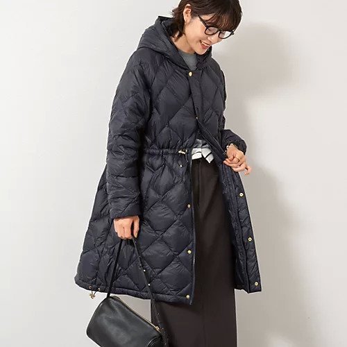 【ノーリーズ/NOLLEY'S】の【TAION/タイオン】別注ミドル丈Aラインフードダウン インテリア・キッズ・メンズ・レディースファッション・服の通販 founy(ファニー) 　ファッション　Fashion　レディースファッション　Fashion for Women　インナー　Innerwear　タフタ　Taffeta, Structured Fabric　ダウン　Down, Puffer　パール　Pearl, Pearl Accent　別注　Limited Edition, Custom Order　防寒　Cold Protection, Winter-Ready　ミドル　Middle Length, Mid Height　エレガント 上品　Elegant　2025年　2025　2025-2026秋冬・A/W　Autumn/Winter 2025–26 AW25–26　ネイビー|ID: prp329100004594502 ipo3291000000032639171