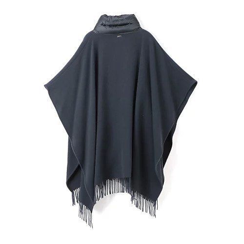 【ヘルノ/HERNO】のダウン使いカシミヤ混ケープ 人気、トレンドファッション・服の通販 founy(ファニー) 　ファッション　Fashion　レディースファッション　Ladies' Fashion Online　カシミヤ　Cashmere　グログラン　Grosgrain　コレクション　Collection　シルク　Silk　ダウン　Down　ドローストリング　Drawstring　フリンジ　Fringe　ポケット　Pocket　ラグジュアリー　Luxury　other-2|ID: prp329100004594514 ipo3291000000032639377