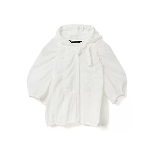 【ミズイロ インド/mizuiro ind】のギャザーフード付きシャツ インテリア・キッズ・メンズ・レディースファッション・服の通販 founy(ファニー) 　ファッション　Fashion　レディースファッション　Fashion for Women　トップス・カットソー　Cut & Sew Tops　シャツ・ブラウス・オフィスカジュアル　Elegant Blouses & Button-Ups　ギャザー　Gathered, Ruffled　フロント　Front, Front Design　ボトム　Bottoms, Lower Wear　オフホワイト|ID: prp329100004595082 ipo3291000000035436415
