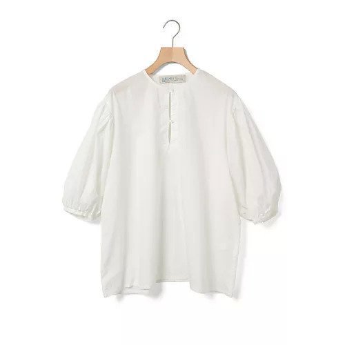 【ミディウミ/MidiUmi】のスキッパースモックシャツ インテリア・キッズ・メンズ・レディースファッション・服の通販 founy(ファニー) 　ファッション　Fashion　レディースファッション　Ladies' Fashion Online　トップス・カットソー　Tops/Tshirt　シャツ/ブラウス　Shirts/Blouses　グラデーション　Gradation　シャンブレー　Chambray　シンプル　Simple　スモック　Smock　セットアップ　Set Up　ビンテージ　Vintage　ボトム　Bottom　人気　Popularity　今季　This Season　無地　Plain Color　オフホワイト|ID: prp329100004595088 ipo3291000000032648309