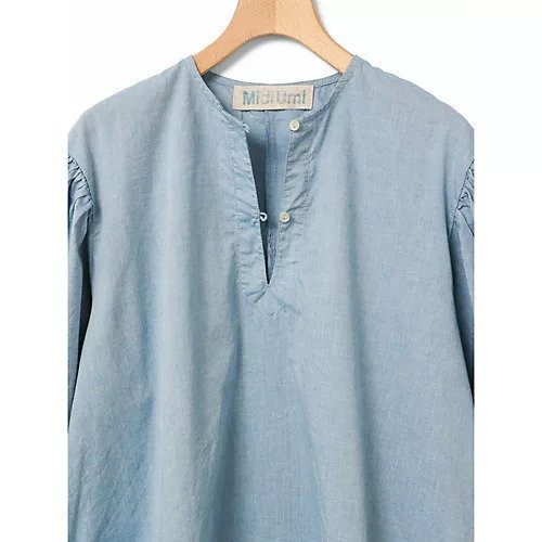 【ミディウミ/MidiUmi】のスキッパースモックシャツ 人気、トレンドファッション・服の通販 founy(ファニー) 　ファッション　Fashion　レディースファッション　Ladies' Fashion Online　トップス・カットソー　Tops/Tshirt　シャツ/ブラウス　Shirts/Blouses　グラデーション　Gradation　シャンブレー　Chambray　シンプル　Simple　スモック　Smock　セットアップ　Set Up　ビンテージ　Vintage　ボトム　Bottom　人気　Popularity　今季　This Season　無地　Plain Color　other-3|ID: prp329100004595088 ipo3291000000032648315