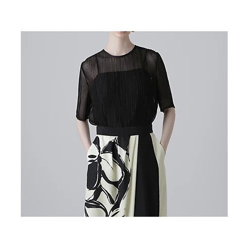 【アドーア/ADORE】のシアーランダムプリーツブラウス 人気、トレンドファッション・服の通販 founy(ファニー) 　ファッション　Fashion　レディースファッション　Ladies' Fashion Online　トップス・カットソー　Tops/Tshirt　シャツ/ブラウス　Shirts/Blouses　おすすめ　Recommend　インナー　Inner　シアー　Sheer　シフォン　Chiffon　シンプル　Simple　ジャケット　Jacket　スタンダード　Standard　セットアップ　Set Up　ドレス　Dress　ノースリーブ　No Sleeve　フィット　Fit　フォルム　Form　プリーツ　Pleats　ベーシック　Basic　ランダム　Random　エレガント 上品　Elegant　夏　Summer　春　Spring　S/S・春夏　Ss・Spring/Summer　other-2|ID: prp329100004595090 ipo3291000000032648329