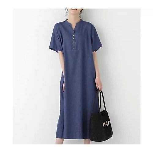 【ヒューマンウーマン/HUMAN WOMAN】のライトオンスデニムワンピース インテリア・キッズ・メンズ・レディースファッション・服の通販 founy(ファニー) 　ファッション　Fashion　レディースファッション　Ladies' Fashion Online　ワンピース　Dress　おすすめ　Recommend　サンダル　Sandals　スニーカー　Sneakers　スリーブ　Sleeve　デニム　Denim　ビッグ　Big　夏　Summer　ブルー|ID: prp329100004597393 ipo3291000000032674655