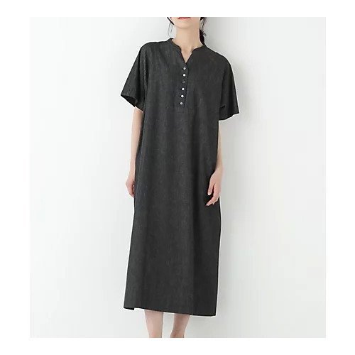 【ヒューマンウーマン/HUMAN WOMAN】のライトオンスデニムワンピース インテリア・キッズ・メンズ・レディースファッション・服の通販 founy(ファニー) 　ファッション　Fashion　レディースファッション　Ladies' Fashion Online　ワンピース　Dress　おすすめ　Recommend　サンダル　Sandals　スニーカー　Sneakers　スリーブ　Sleeve　デニム　Denim　ビッグ　Big　夏　Summer　ブラックシャンブレー|ID: prp329100004597393 ipo3291000000032674656