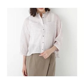 【ヒューマンウーマン/HUMAN WOMAN】 ラミーバンドカラーチェックシャツブラウス人気、トレンドファッション・服の通販 founy(ファニー) ファッション Fashion レディースファッション Ladies' Fashion Online トップス・カットソー Tops/Tshirt シャツ/ブラウス Shirts/Blouses おすすめ Recommend カーディガン Cardigan ギンガム Gingham チェック Check ビッグ Big ボトム Bottom ポケット Pocket 定番 Standard |ID:prp329100004597395
