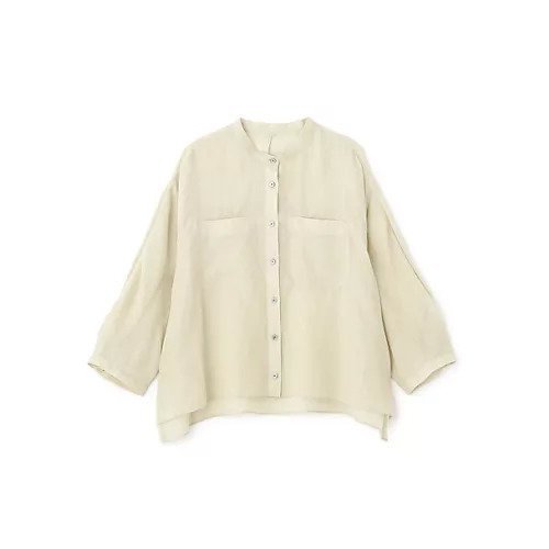 【ヒューマンウーマン/HUMAN WOMAN】のラミーバンドカラーシャツブラウス 人気、トレンドファッション・服の通販 founy(ファニー) 　ファッション　Fashion　レディースファッション　Ladies' Fashion Online　トップス・カットソー　Tops/Tshirt　シャツ/ブラウス　Shirts/Blouses　おすすめ　Recommend　カーディガン　Cardigan　ビッグ　Big　ボトム　Bottom　ポケット　Pocket　定番　Standard　other-2|ID: prp329100004597397 ipo3291000000032674691