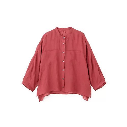 【ヒューマンウーマン/HUMAN WOMAN】のラミーバンドカラーシャツブラウス 人気、トレンドファッション・服の通販 founy(ファニー) 　ファッション　Fashion　レディースファッション　Ladies' Fashion Online　トップス・カットソー　Tops/Tshirt　シャツ/ブラウス　Shirts/Blouses　おすすめ　Recommend　カーディガン　Cardigan　ビッグ　Big　ボトム　Bottom　ポケット　Pocket　定番　Standard　other-3|ID: prp329100004597397 ipo3291000000032674692