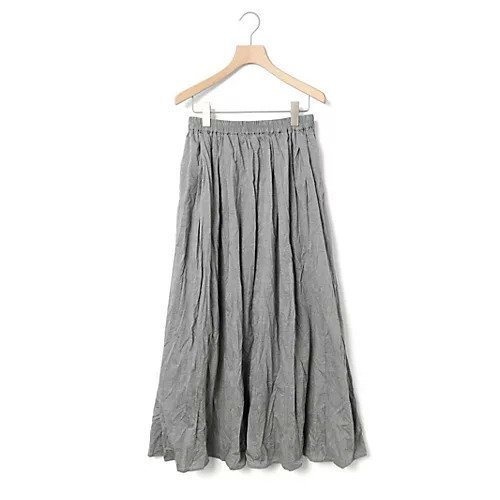 【ミディウミ/MidiUmi】のシャンブレーギャザースカート インテリア・キッズ・メンズ・レディースファッション・服の通販 founy(ファニー) 　ファッション　Fashion　レディースファッション　Ladies' Fashion Online　スカート　Skirt　シャンブレー　Chambray　シンプル　Simple　ベーシック　Basic　リラックス　Relax　ロング　Long　ワッシャー　Washer　ブラック|ID: prp329100004597398 ipo3291000000032674694