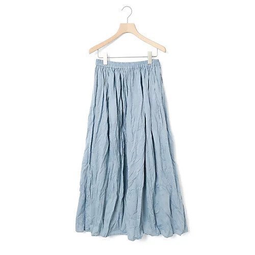 【ミディウミ/MidiUmi】のシャンブレーギャザースカート インテリア・キッズ・メンズ・レディースファッション・服の通販 founy(ファニー) 　ファッション　Fashion　レディースファッション　Ladies' Fashion Online　スカート　Skirt　シャンブレー　Chambray　シンプル　Simple　ベーシック　Basic　リラックス　Relax　ロング　Long　ワッシャー　Washer　ライトブルー|ID: prp329100004597398 ipo3291000000032674695