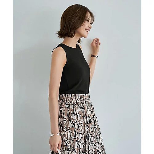 【スタイルデリ/STYLE DELI】のとろけるノースリカットソートップス 人気、トレンドファッション・服の通販 founy(ファニー) 　ファッション　Fashion　レディースファッション　Ladies' Fashion Online　トップス・カットソー　Tops/Tshirt　カットソー　Cut and Sewn　イエロー　Yellow　インナー　Inner　コンパクト　Compact　サロペット　Overalls　スタイリッシュ　Stylish　スリット　Slit　タンク　Tank　デコルテ　Decolletage　定番　Standard　なめらか　Smooth　ノースリーブ　No Sleeve　フィット　Fit　フォルム　Form　マーブル　Marble　other-3|ID: prp329100004598377 ipo3291000000032685087