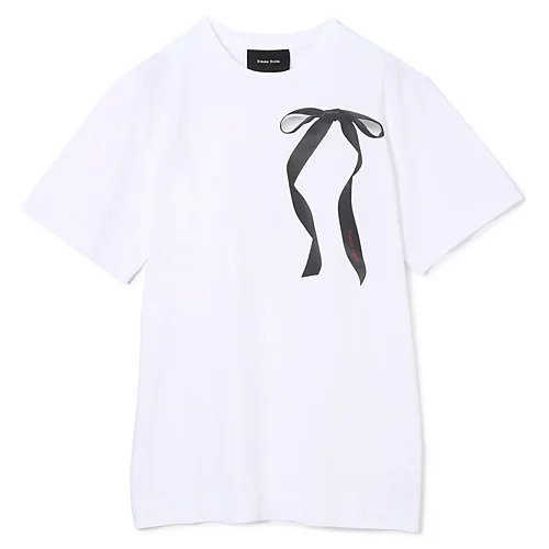 【シモーン ロシャ/SIMONE ROCHA】のRIBBON BOW TAIL PRINT T-SHIRT インテリア・キッズ・メンズ・レディースファッション・服の通販 founy(ファニー) 　ファッション　Fashion　レディースファッション　Ladies' Fashion Online　トップス・カットソー　Tops/Tshirt　シャツ/ブラウス　Shirts/Blouses　ロング / Tシャツ　T-Shirts　2025年　2025　2025-2026秋冬・A/W　Aw/Autumn/Winter/Fw/Fall/2025-2026　インナー　Inner　ビッグ　Big　プリント　Print　リボン　Ribbon　ロング　Long　エレガント 上品　Elegant　半袖　Short Sleeve　洗える　Washable　WHITE/BLACK|ID: prp329100004598378 ipo3291000000032685090